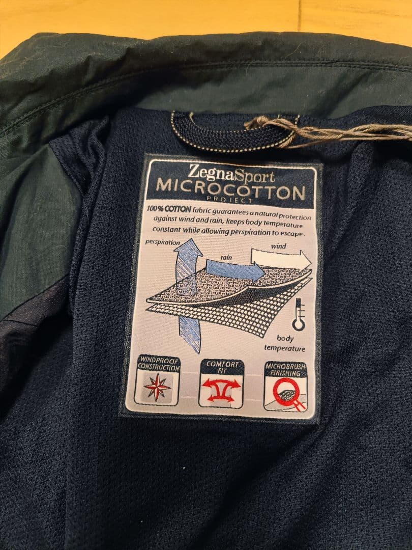 【美品】ゼニアスポーツ 軽量ブルゾン ネイビー M相当 速乾