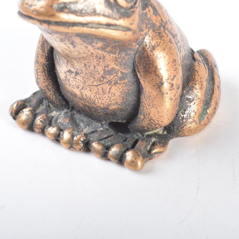 中国　古銅　蛙　紙鎮　置物　3点　N　4218