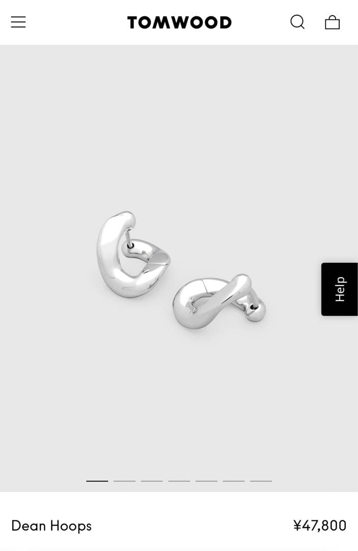 【tomwood】dean hoops シルバー ピアス(両耳用)