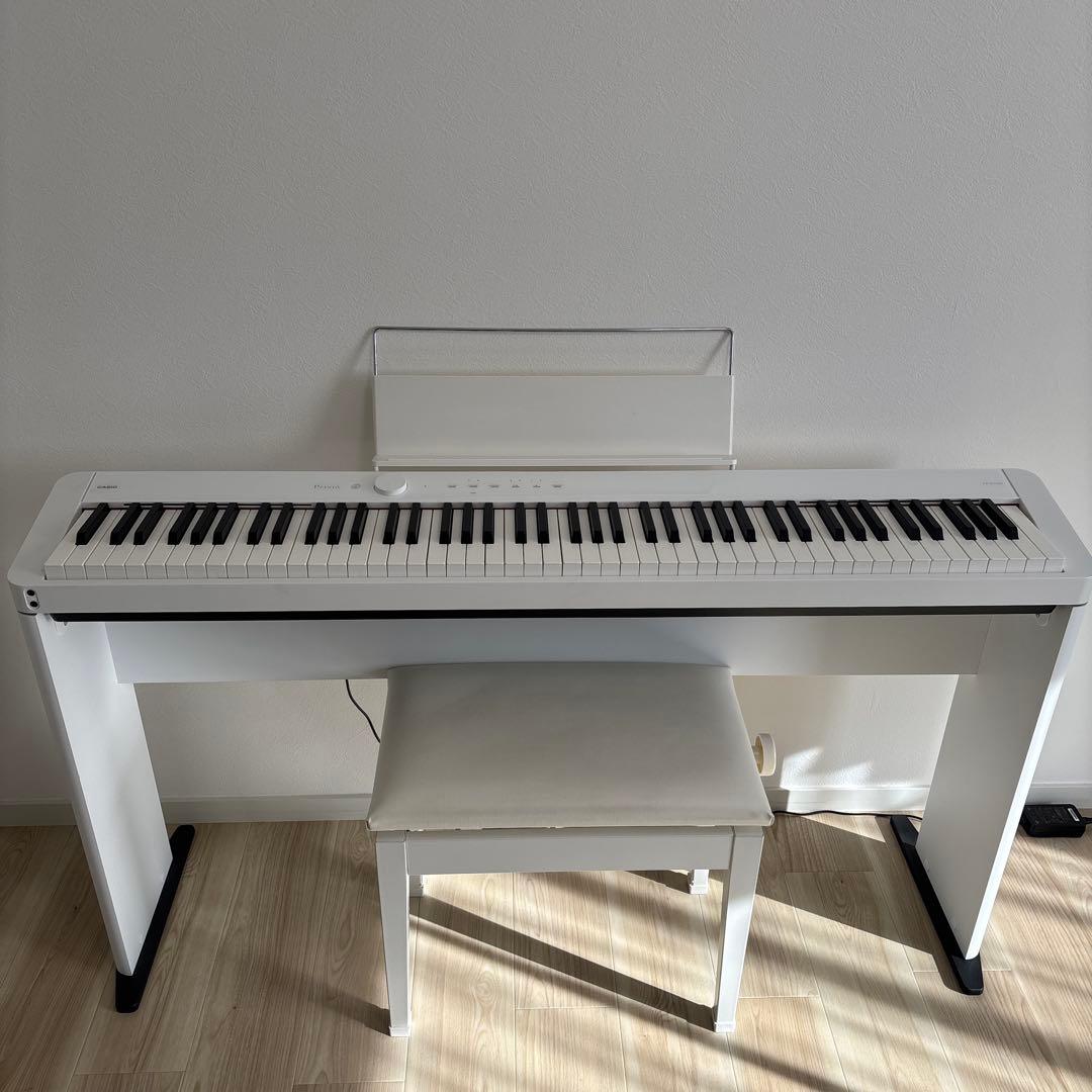 カシオ CASIO 電子ピアノ用 高低自在イス ホワイトCB-30WE