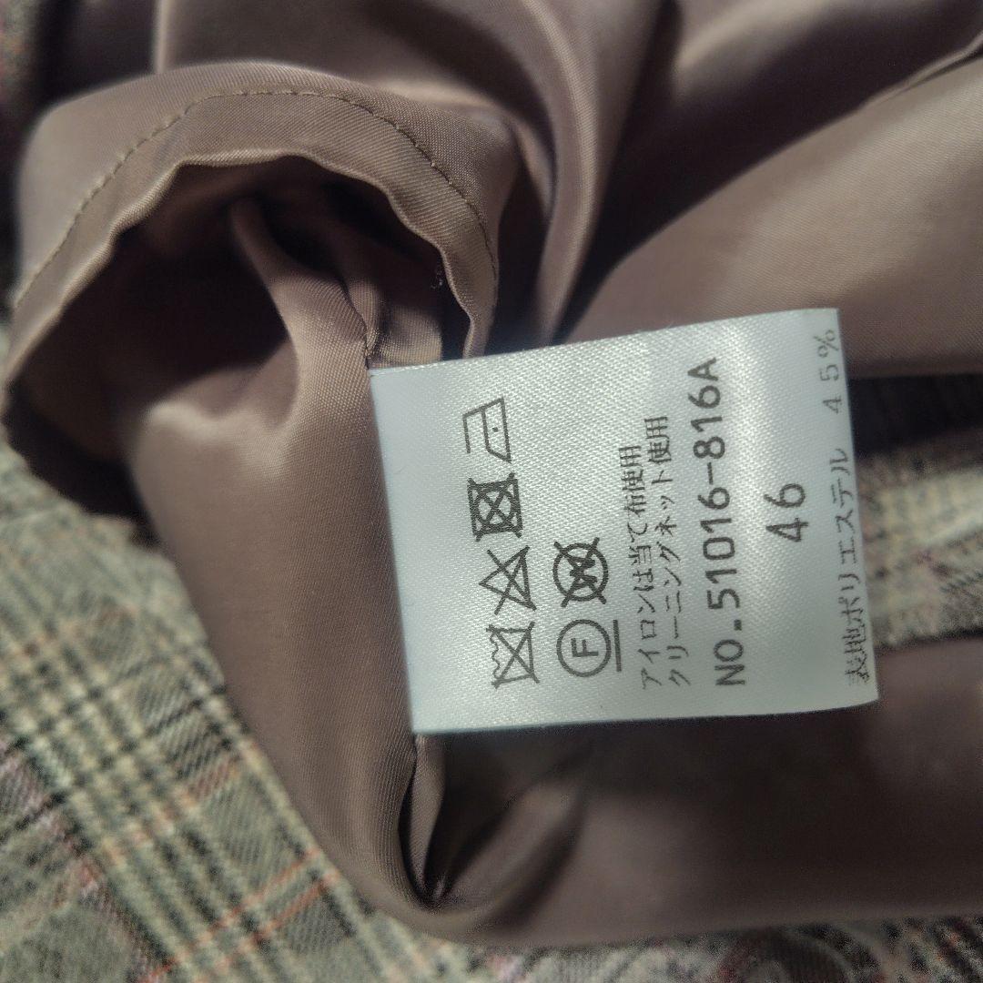 【美品♡希少46】ローズティアラ　チェック&刺繍パール　リボンフレアワンピース