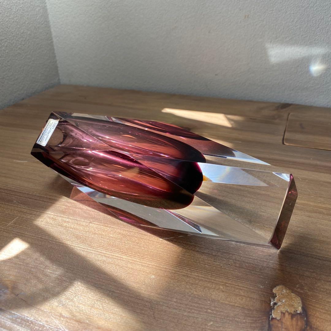 ソンメルソ　ムラーノ　赤紫　ムラノガラス　ベネチア　フラワーベース