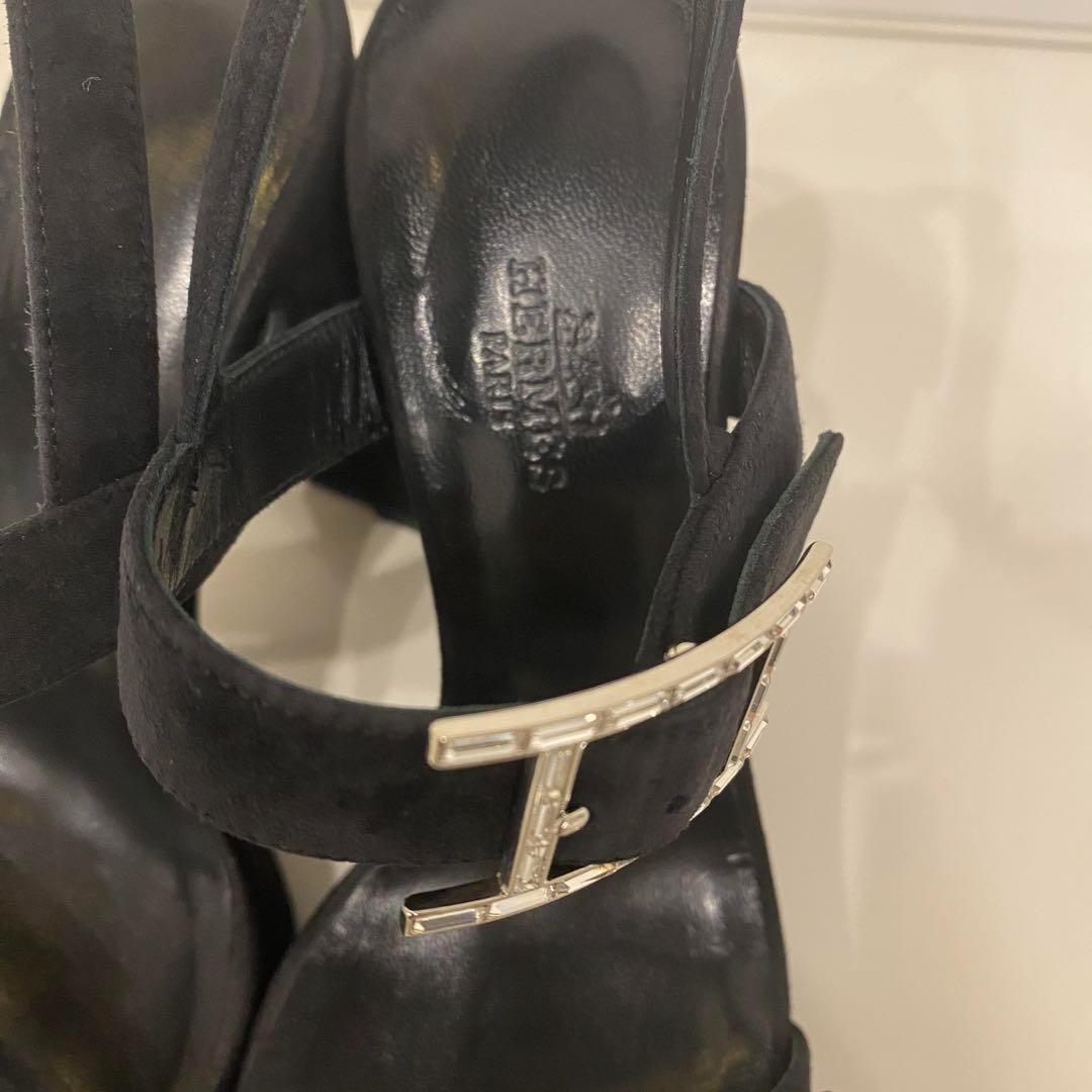 【大SALE】美品・正規品HERMES エルメス サンダル 黒 24cm