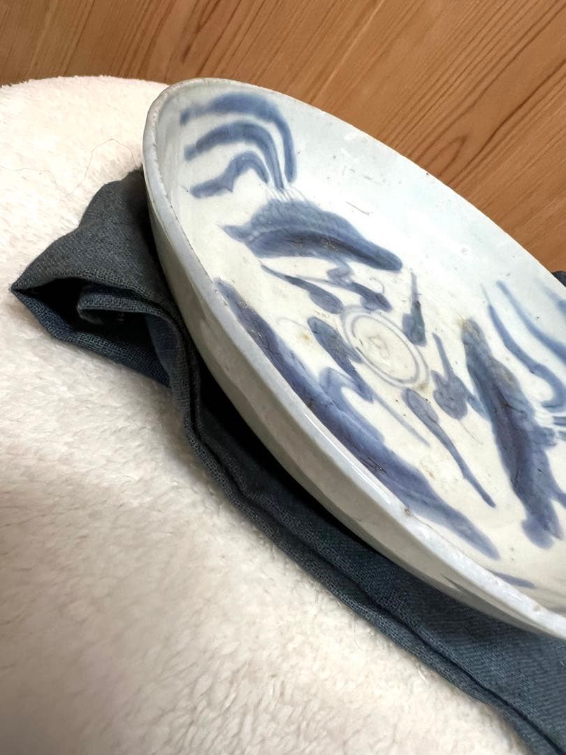 呉須　染め付け鳳凰紋　初期伊万里　値下げ！