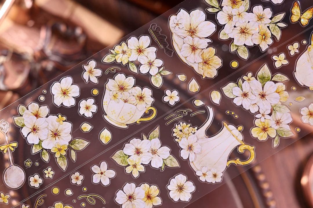 小白家文創《盏中花》海外マスキングテープ マステ 【2761】