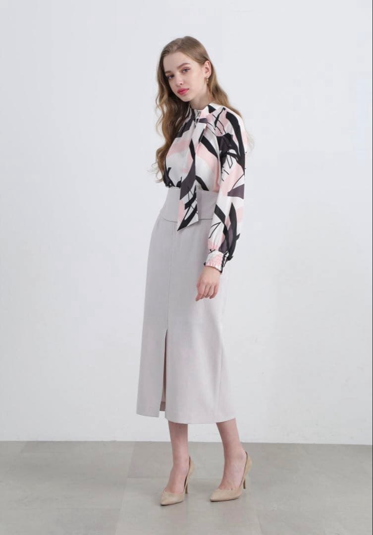 タグ付未使用 ジオメトリックアートプリントブラウス PINKY&DIANNE