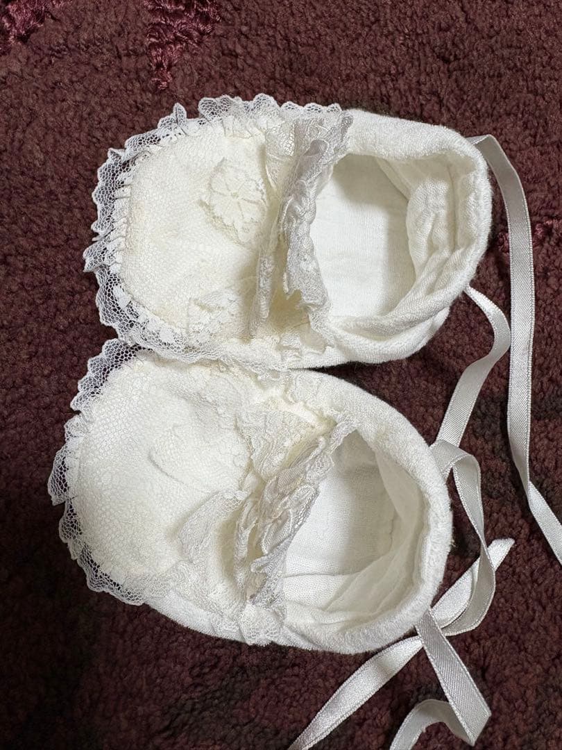 ホワイト ベビードレス 帽子・靴下付き 6点セット