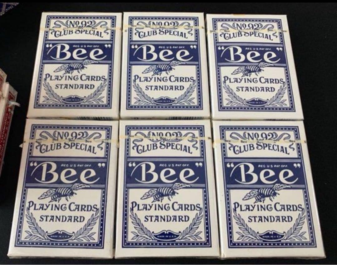 ラスト新品未開封 Bee オールドデック 6個 青3個 赤3個 トランプ類税証紙