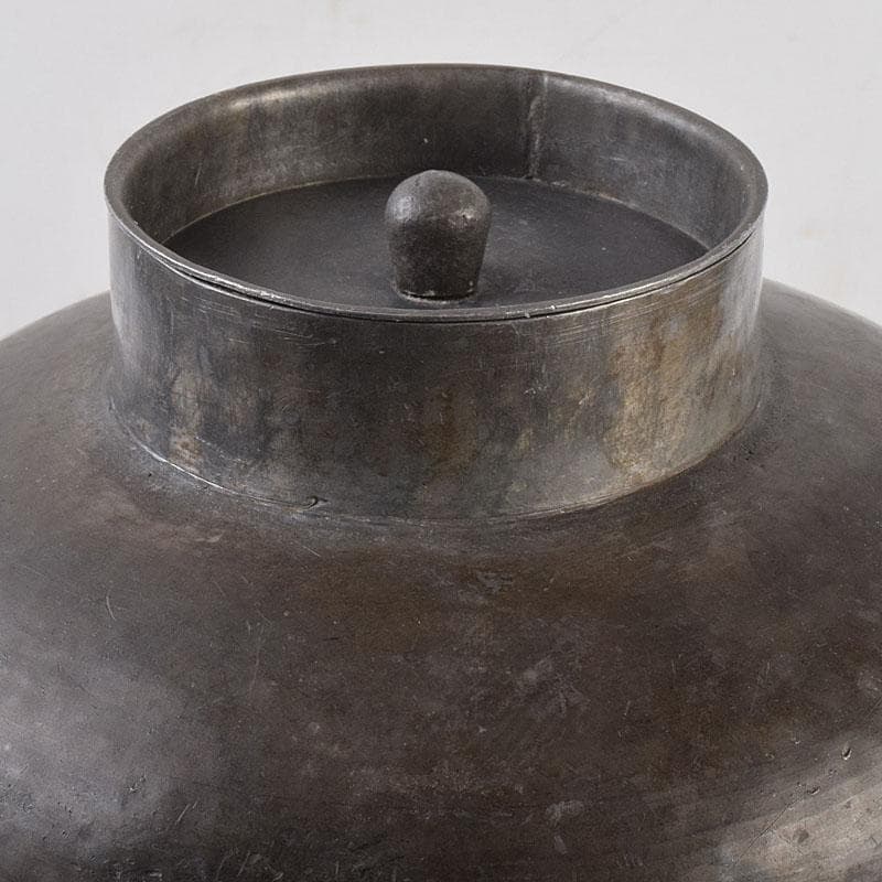 くろむ　古錫　鮎銅銘　大茶壷　茶心壷　重さ約1711ｇ　M　R8997H