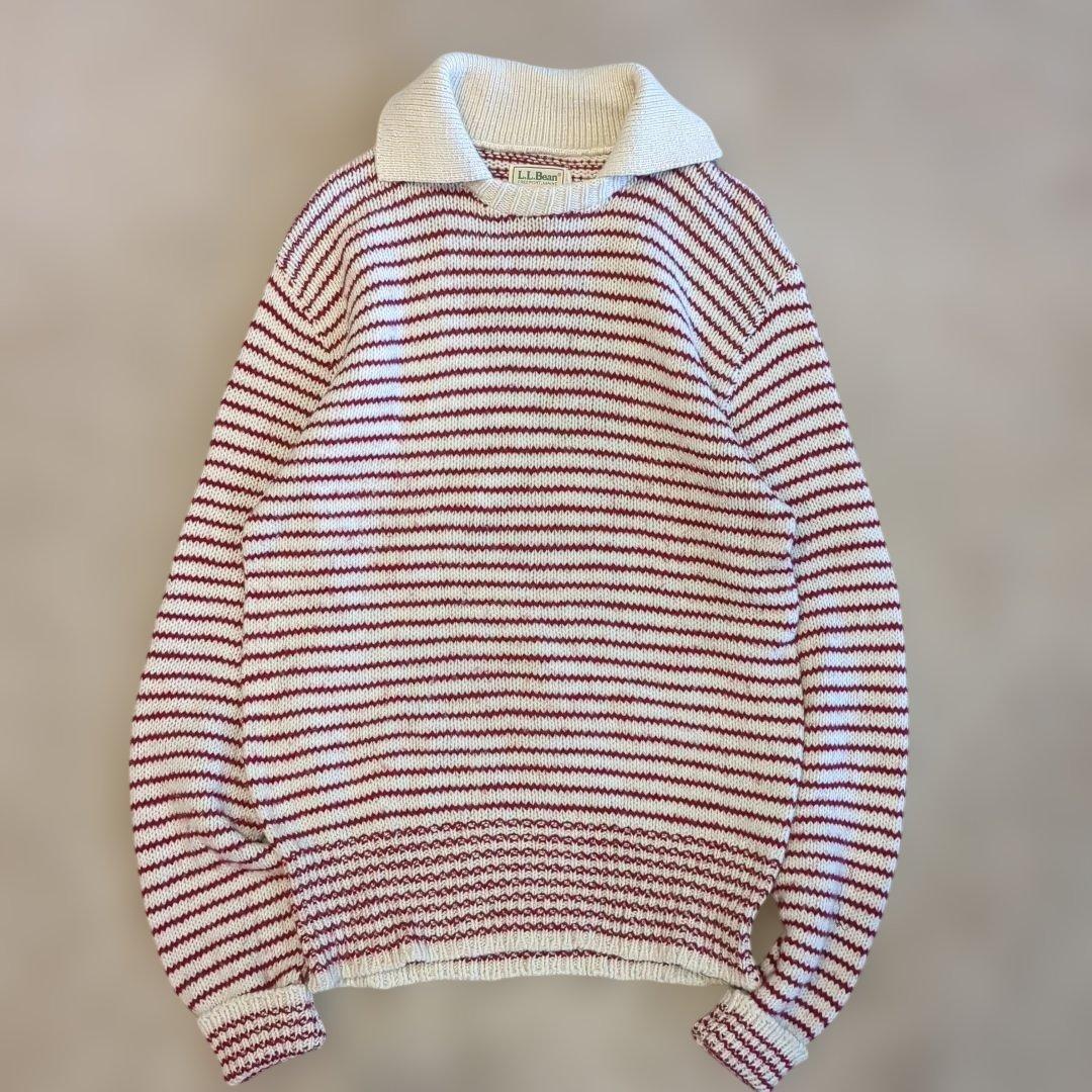 バ*ン様 70年代 ヴィンテージ　エルエルビーン　ボーダー襟付きニット　希少