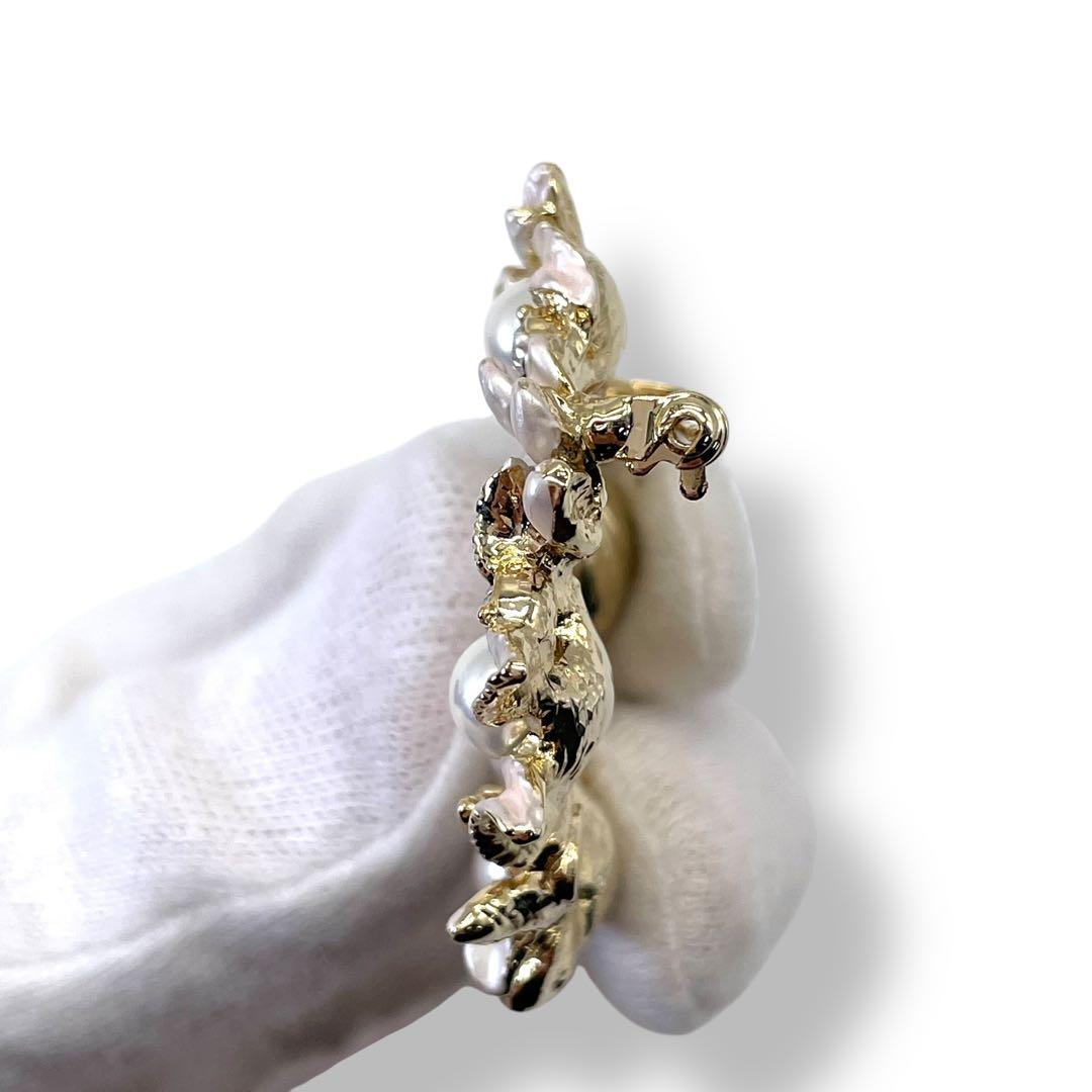 VENDOME BOUTIQUE 貝パール リースブローチ ストーン フラワー