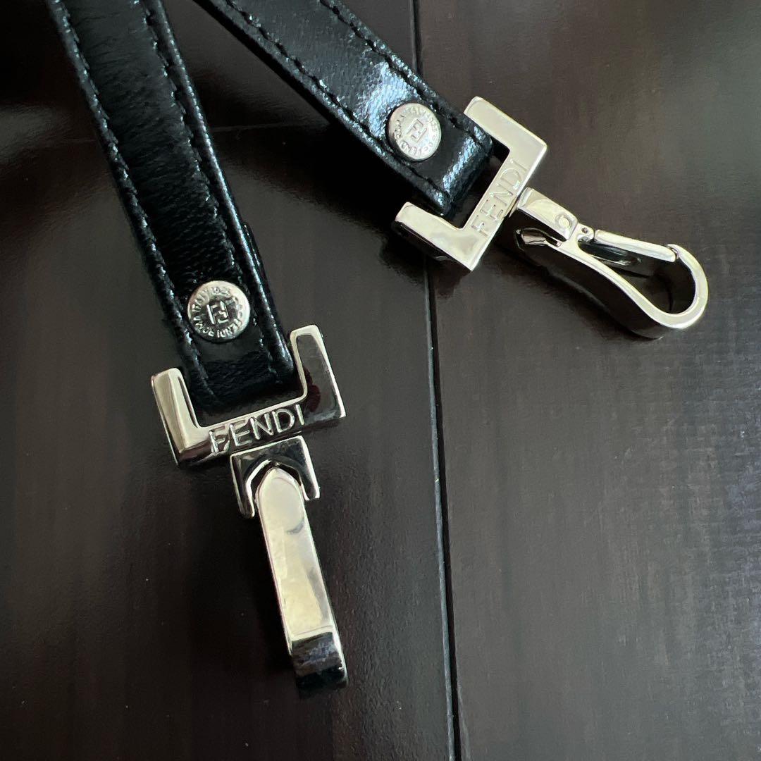 FENDI フェンディ ショルダーストラップのみ ブラック シルバー金具 フック