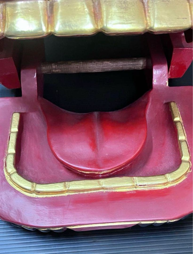 獅子頭　獅子舞　木製獅子頭　特大サイズ　３０センチ越え　獅子頭置物　魔除け置物