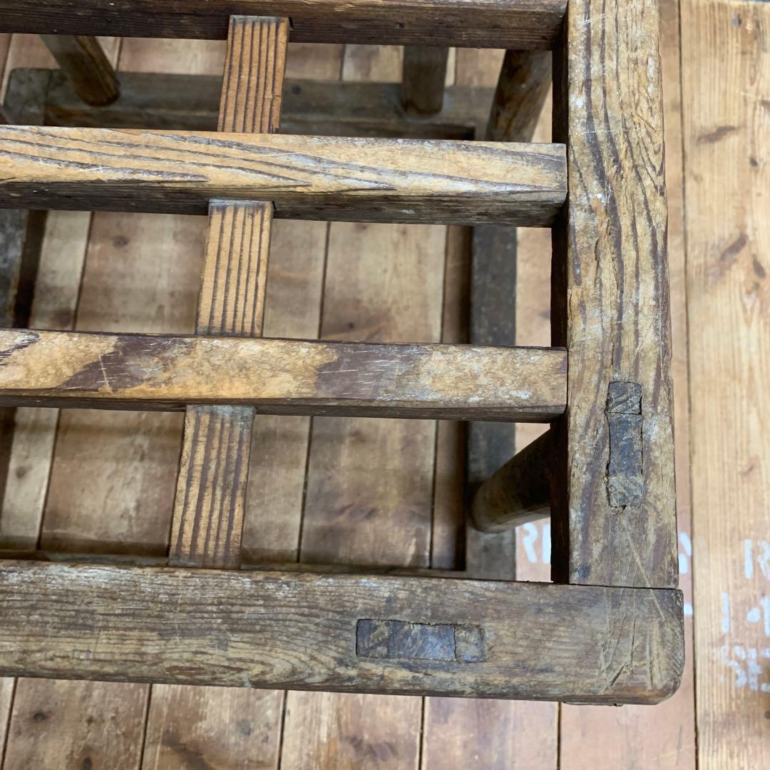 A-1 【古道具】ヴィンテージ 木製 櫓コタツ 格子台 花台 天然木 昭和レトロ
