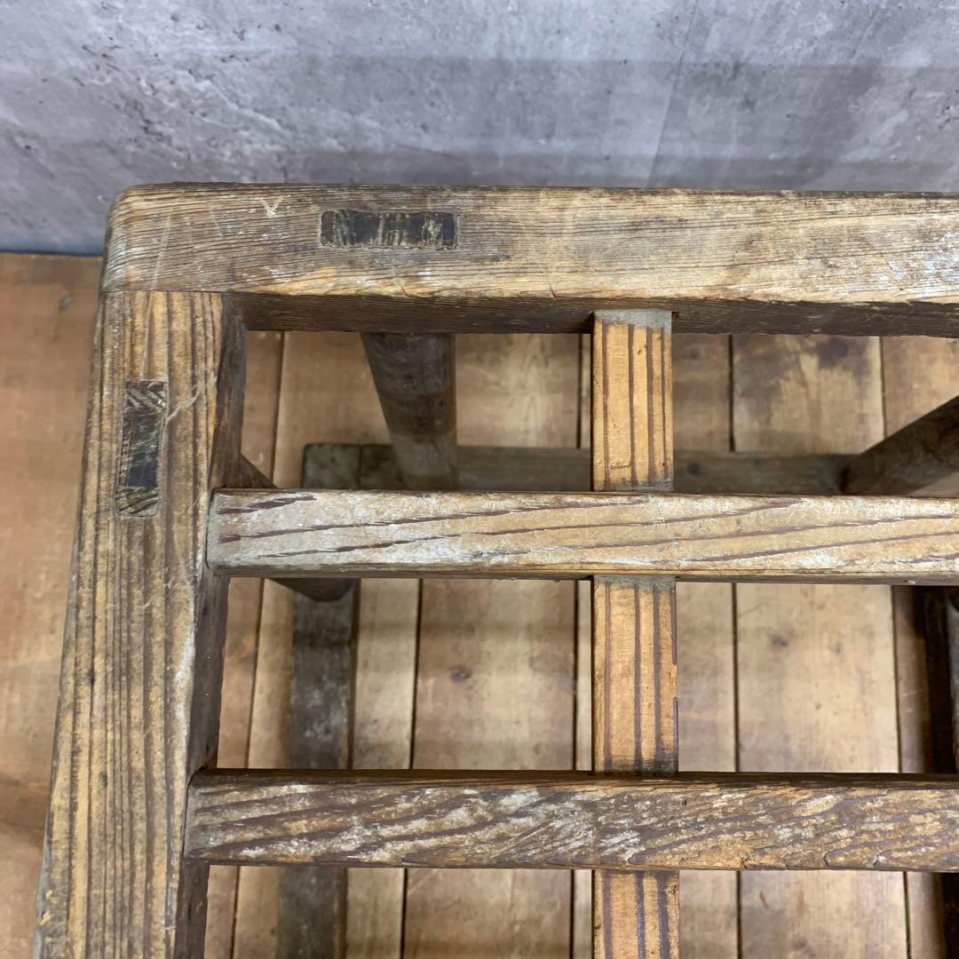 A-1 【古道具】ヴィンテージ 木製 櫓コタツ 格子台 花台 天然木 昭和レトロ