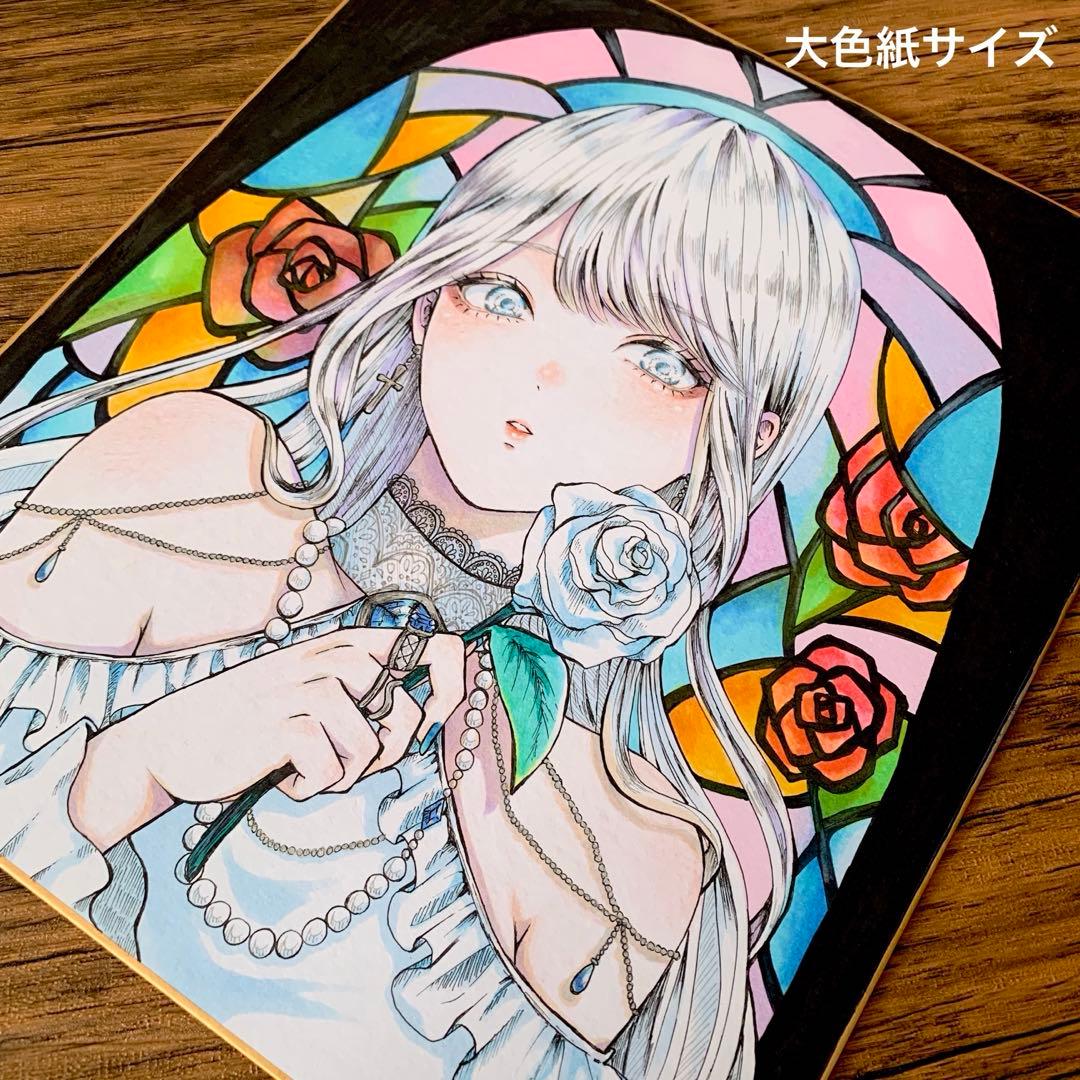 ぷ*ん様 No.11手描きイラスト　オリジナル　アナログ　色紙　原画