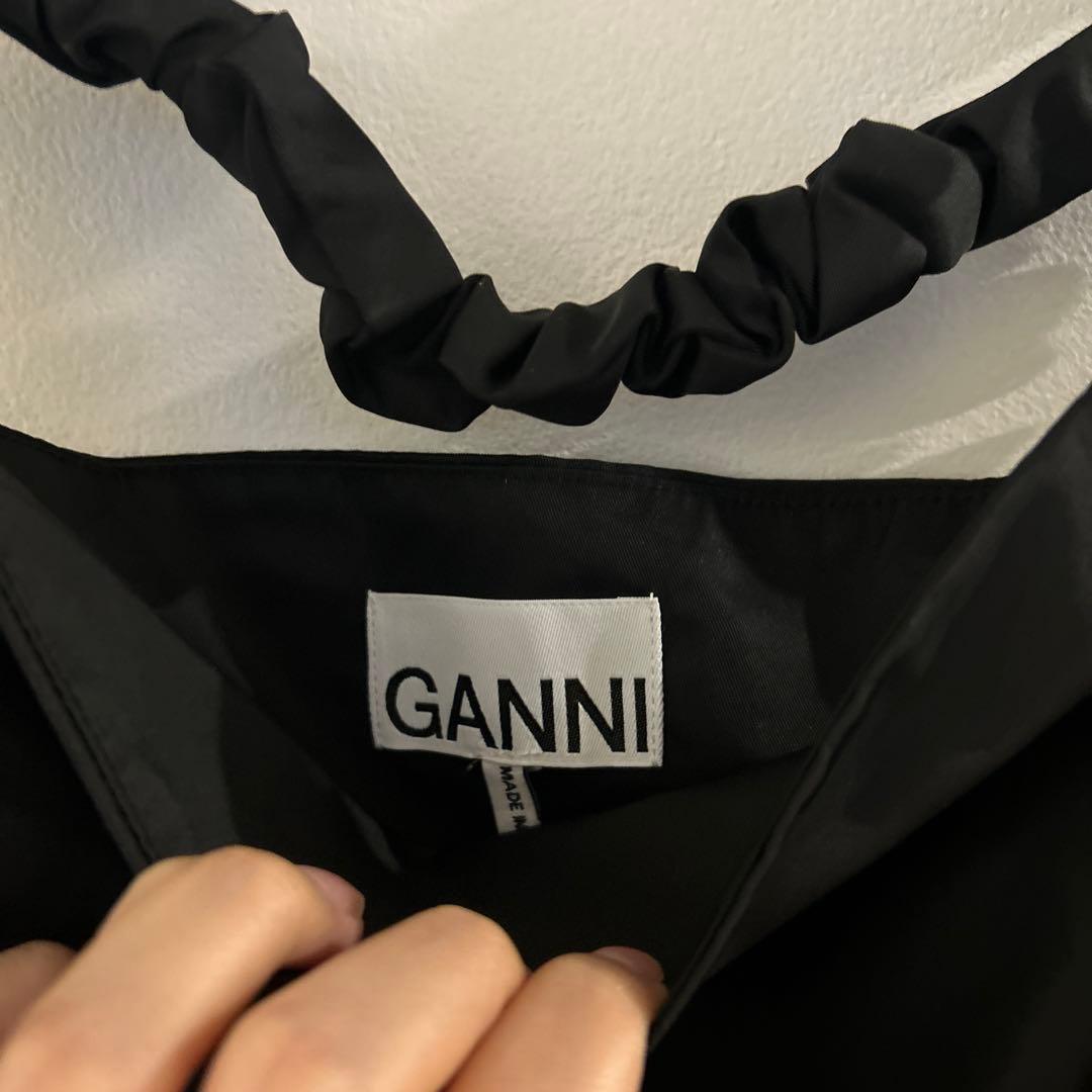 GANNI ナイロンサテンミニドレス