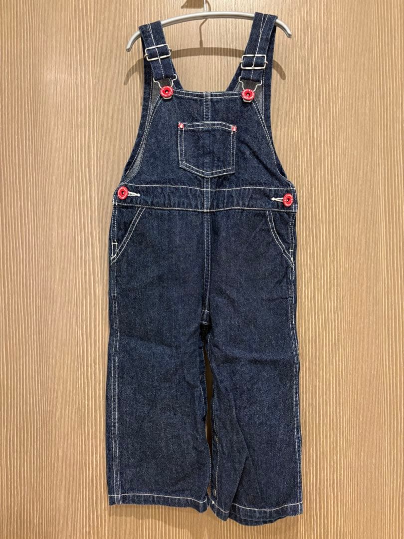 【中古】cune キッズ・ベビー ウサギポケット付きデニムオーバーオール