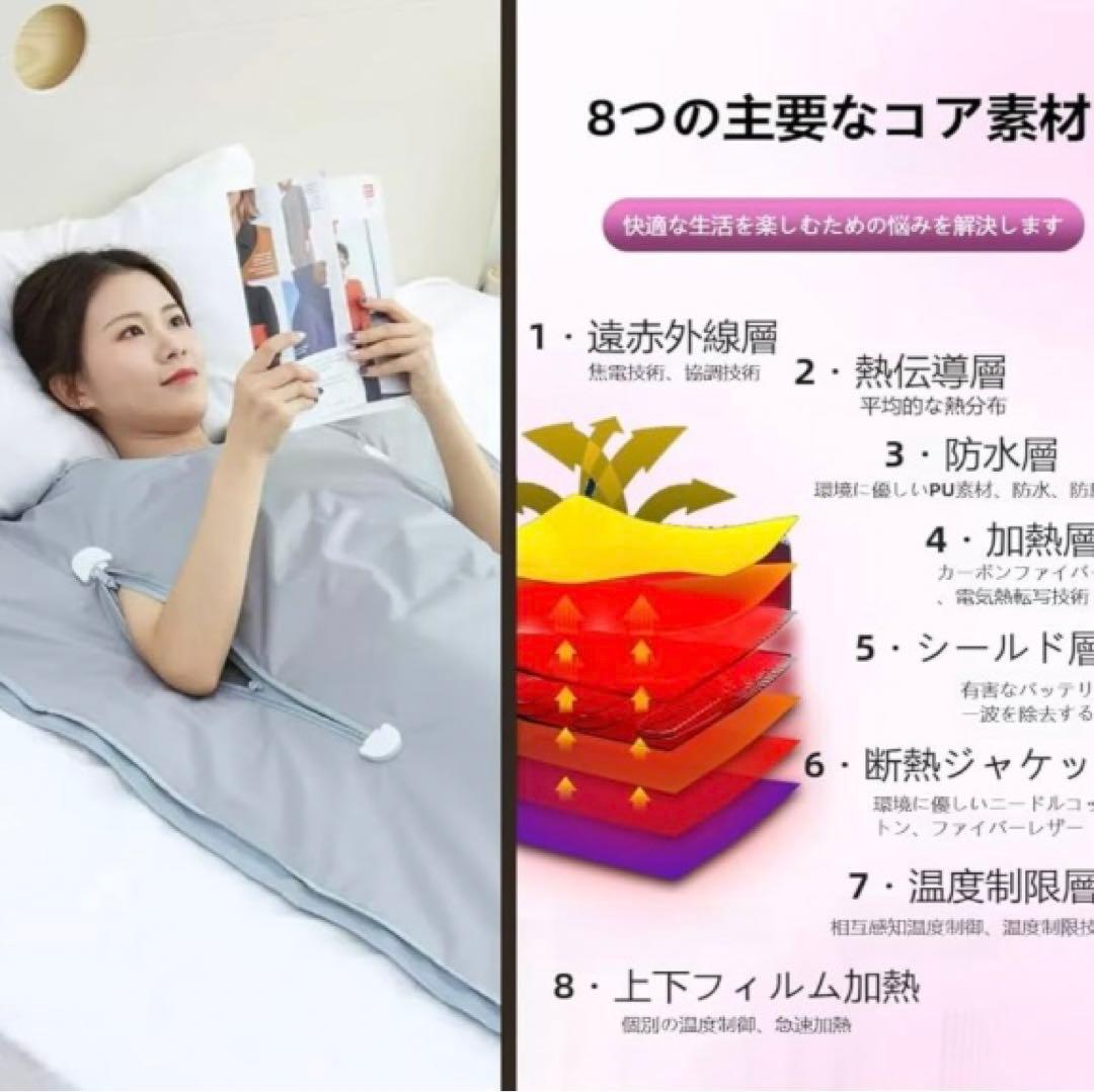 ヒートマットサウナ　　リモコン付き　色シルバー　３５〜80度調整可