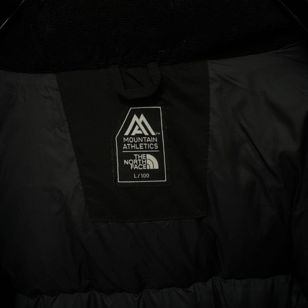 【美品&刺繍ロゴ】ノースフェイス　ダウンコートジャケット　黒　メンズＬ