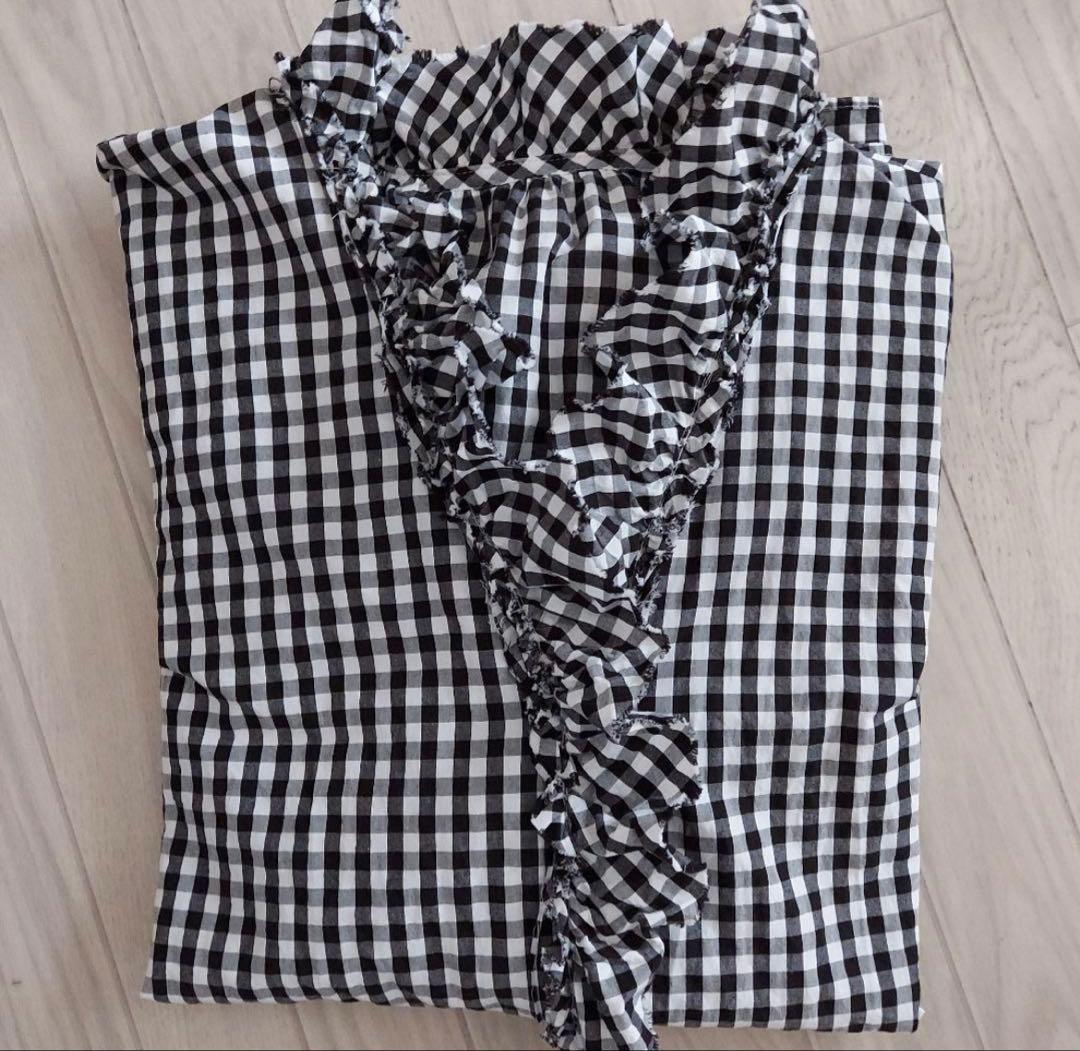 journal standard luxe ギンガム　ブラウス ブラック