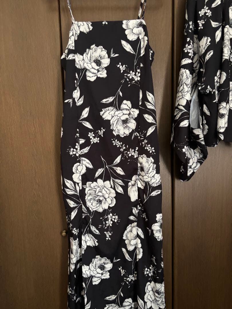 ブラック牡丹和華柄2WAYワンピース浴衣【Ryuyu】　美品