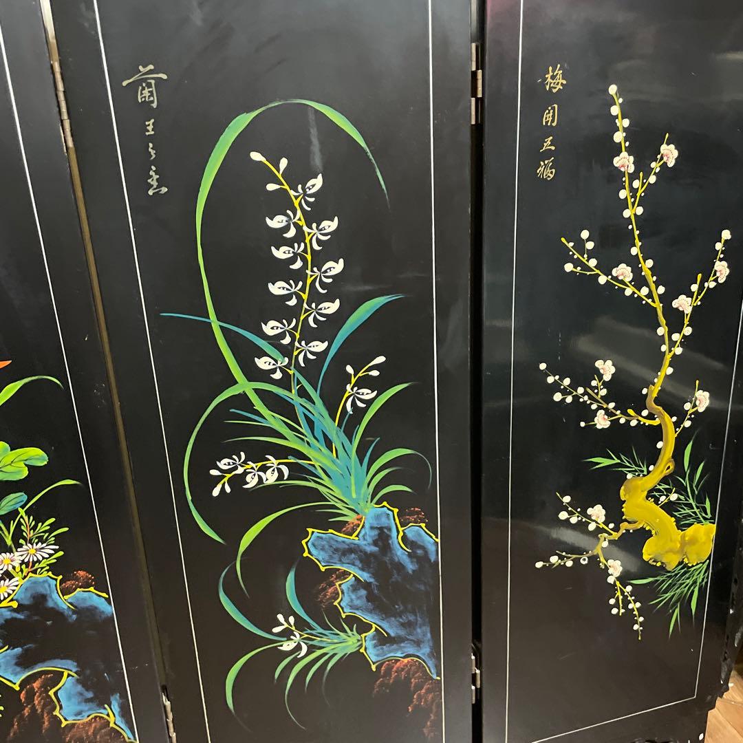 高級　中国美術骨董品　中国屏風　天然石　翡翠　珊瑚　縁起物　風水