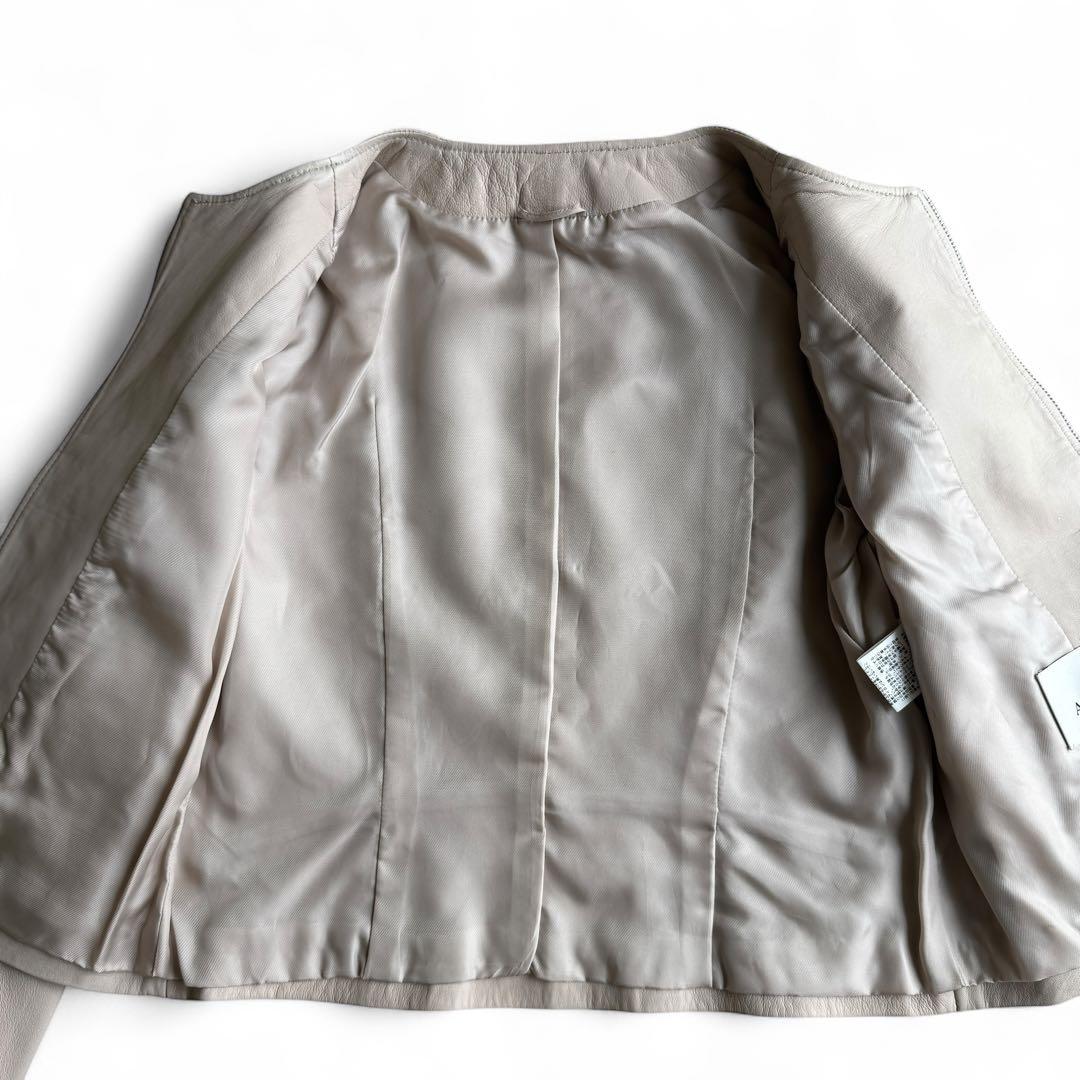 美品　ANAYI　アナイ　ラムレザー　ライダースジャケット　ベージュ　38
