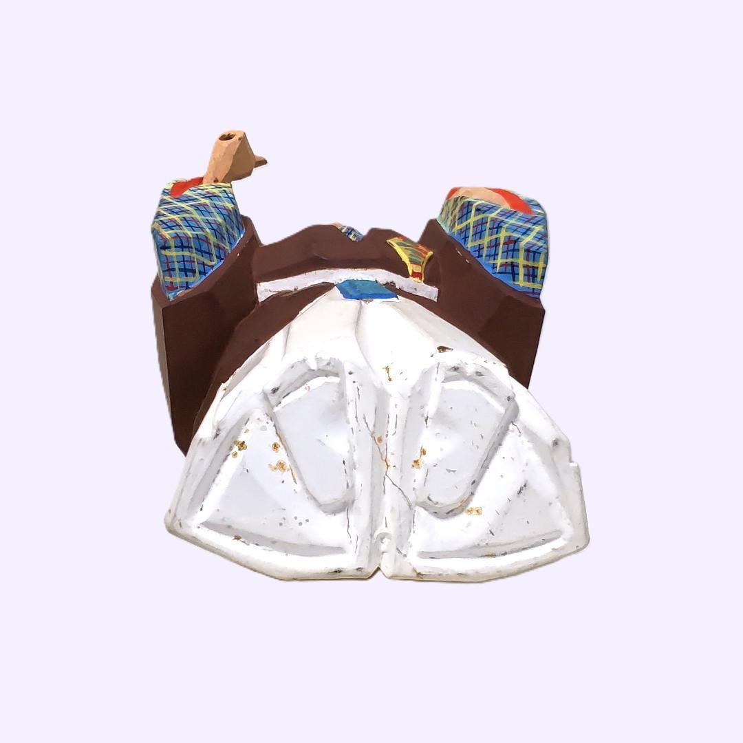 一刀彫 高砂 奈良一刀彫 奈良人形 木嶋良宗 工芸品 置物 共箱