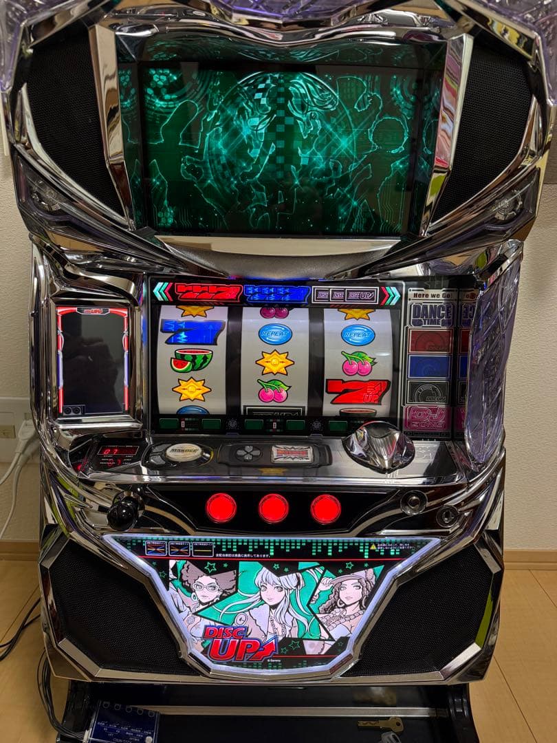パチスロ　ディスクアップ　実機　グリーンパネル