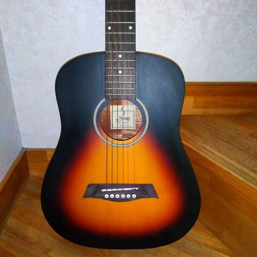 レア木目バリトラS.yairi上位ブランドコンパクトギター全長88cmケース付き