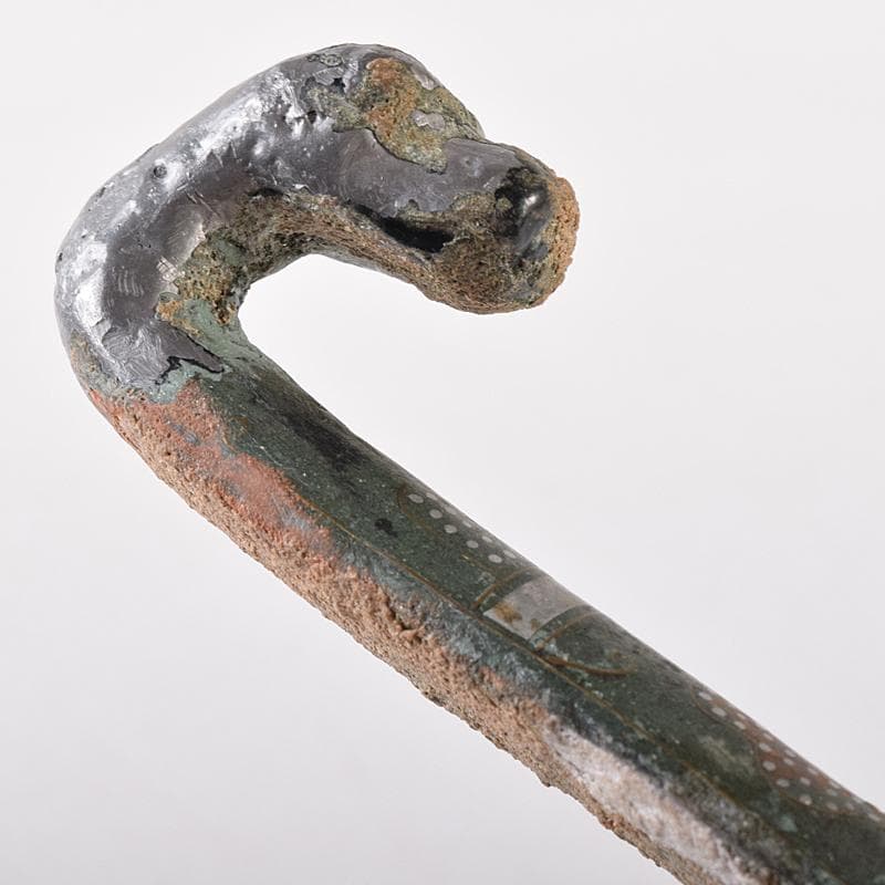 中国　古銅青銅　象嵌　帯鉤　筆架　M　R8093