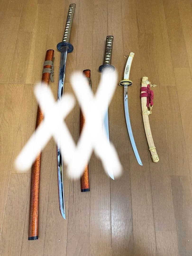 日本刀、居合刀、鞘、鍔、模造刀、レア物、鑑賞用、コスプレ、外国お土産、3本セット