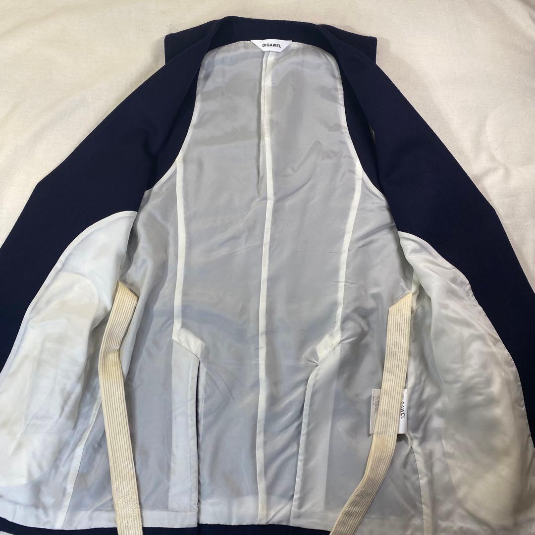 DIGAWEL ディガウェル　ベスト　ロング丈　ウール　メルトン　ネイビー　2