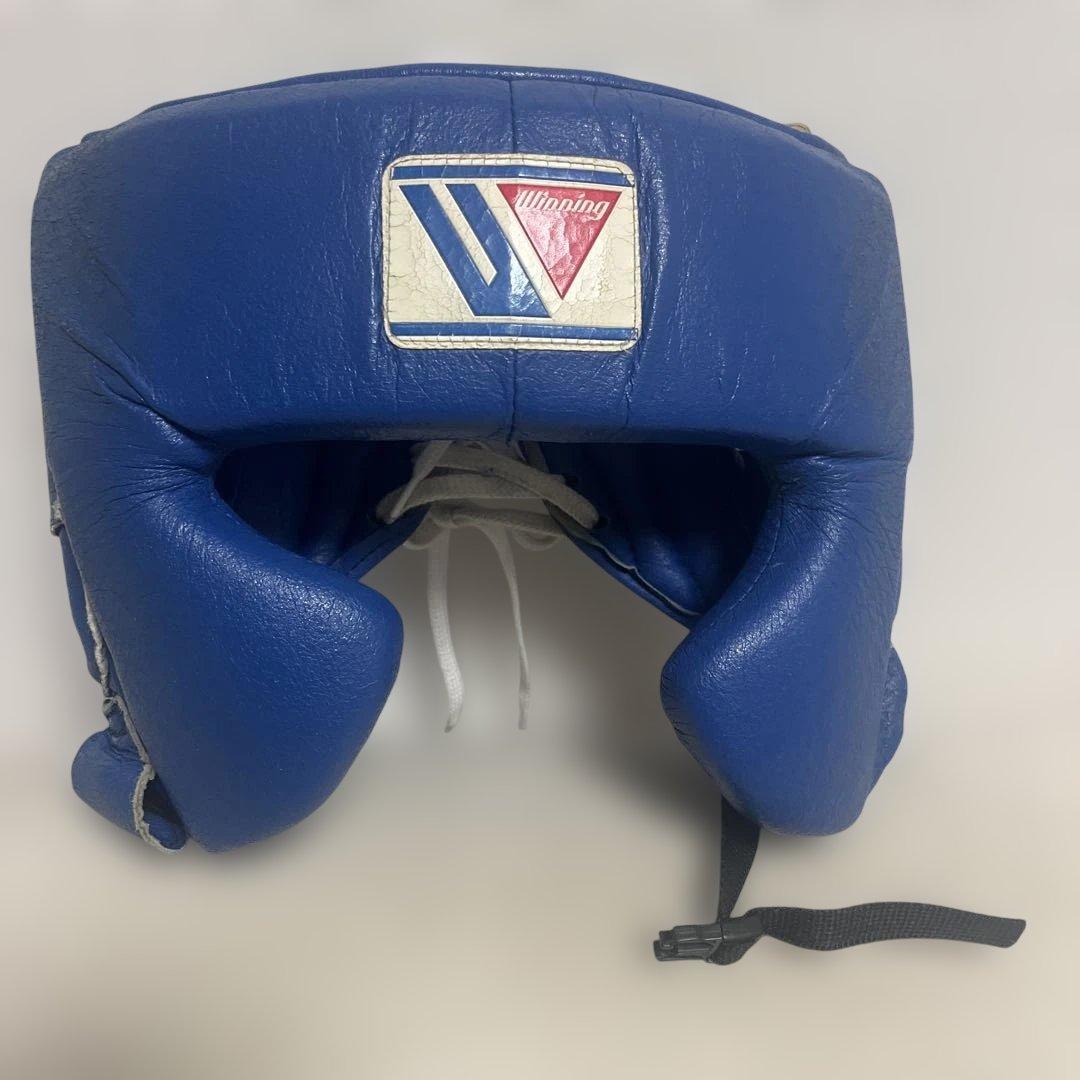 青 レザー ヘッドギア ボクシング