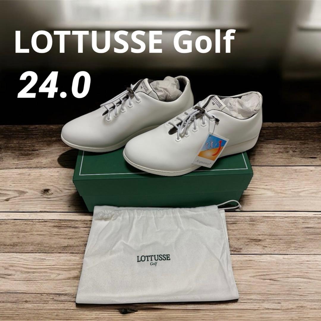 【新品】　LOTTUSSE Golf レザーゴルフシューズ 24.0 ホワイト