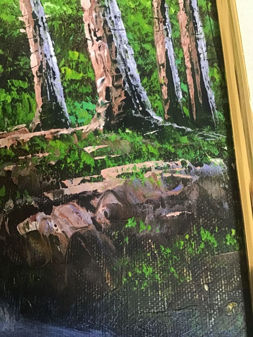 ☆オススメ！心の癒しにいかが？☆手描き油絵 画家黒木 啓 奥入瀬　送料無料！