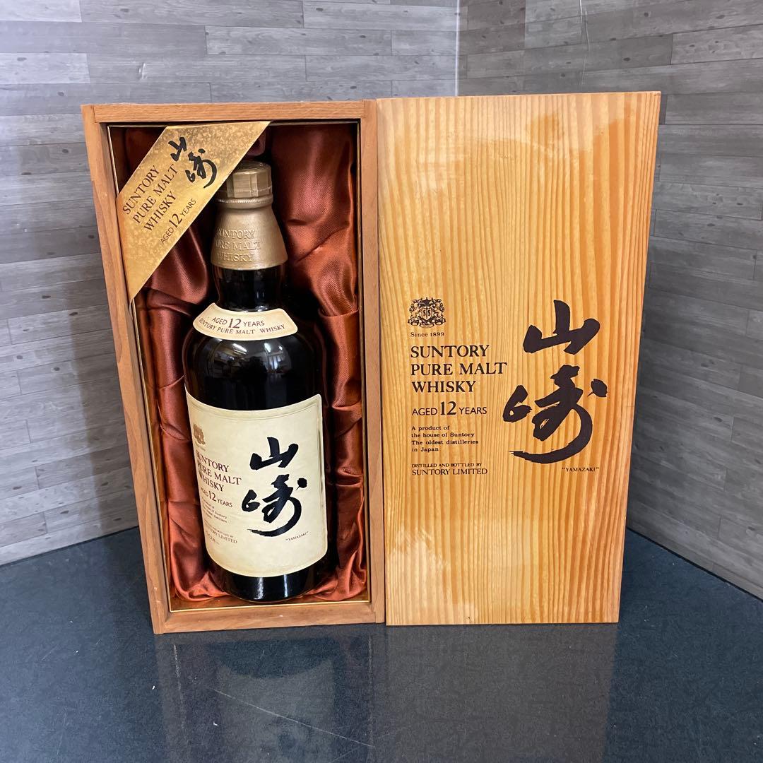 サントリー 山崎　12年　獅子マーク　純モルトウイスキー 木箱入り 750ml