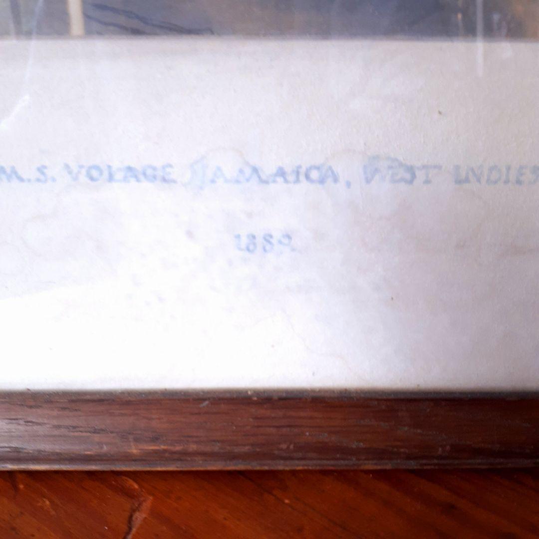 稀少　フランス1873年　ジャマイカ・ウェスト・インズ出航の戦艦ヴォルゲ　海兵