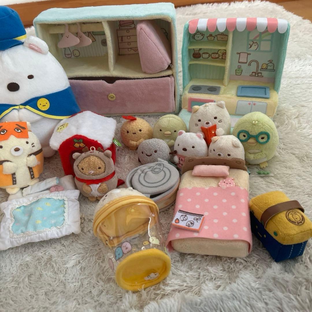 すみっコぐらし　ぬいぐるみ　てのり　ベッド　クローゼット　キッチン　布団