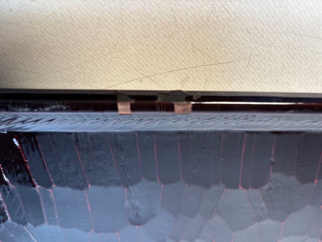 アンティーク　讃岐彫　古い松材のくり貫き角盆(四方盆)5枚セット　①