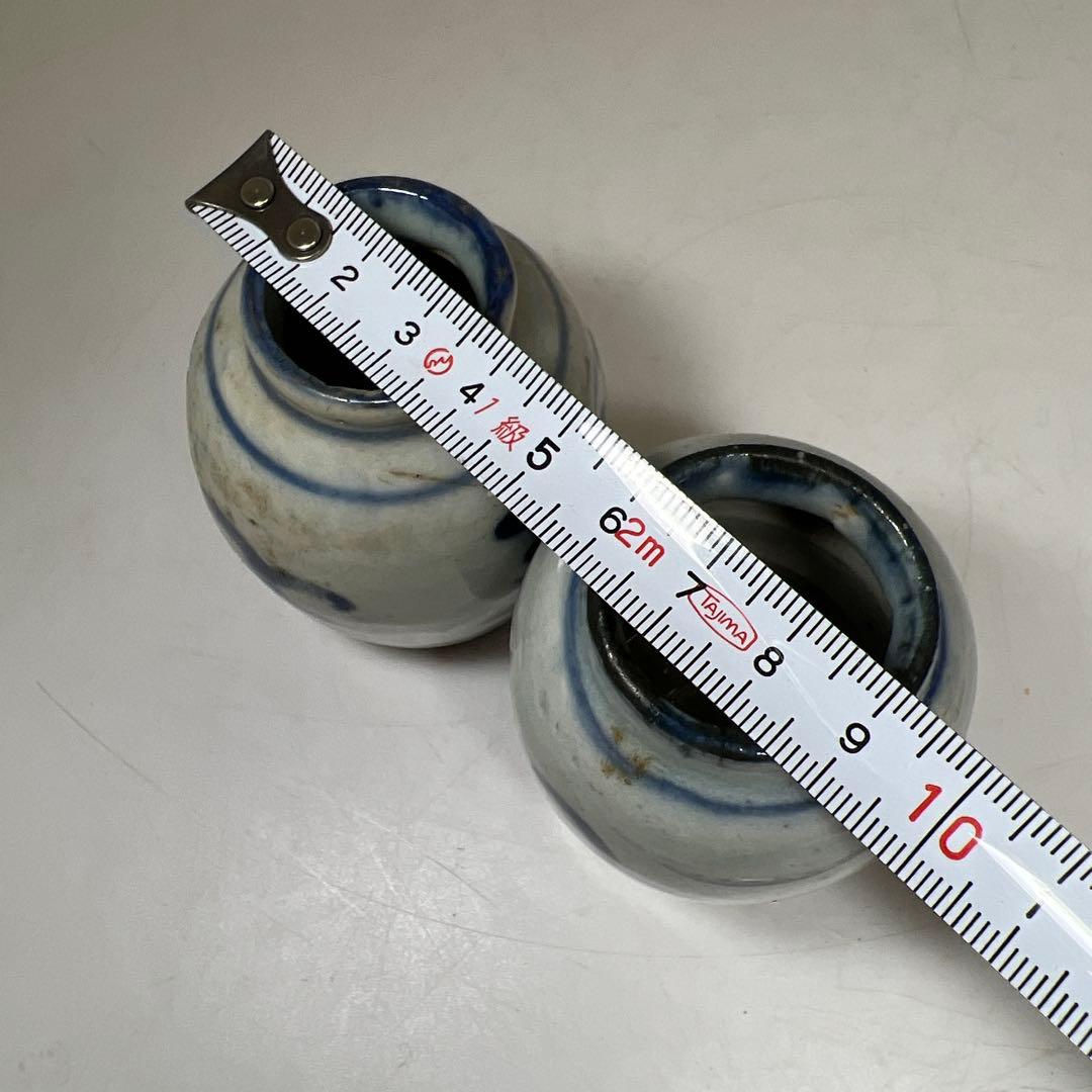 中国明時代　古染付茶入2客　高さ約7.5㎝　東Y8-0204①