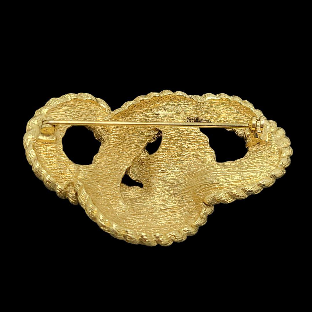 Christian Dior ブローチ ロープ ノット ゴールド