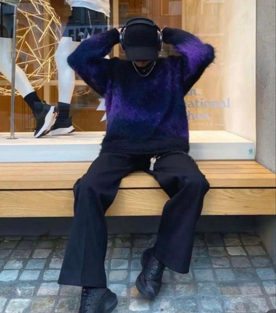 完売品　Luis グラデーションシャギークルーネックニット