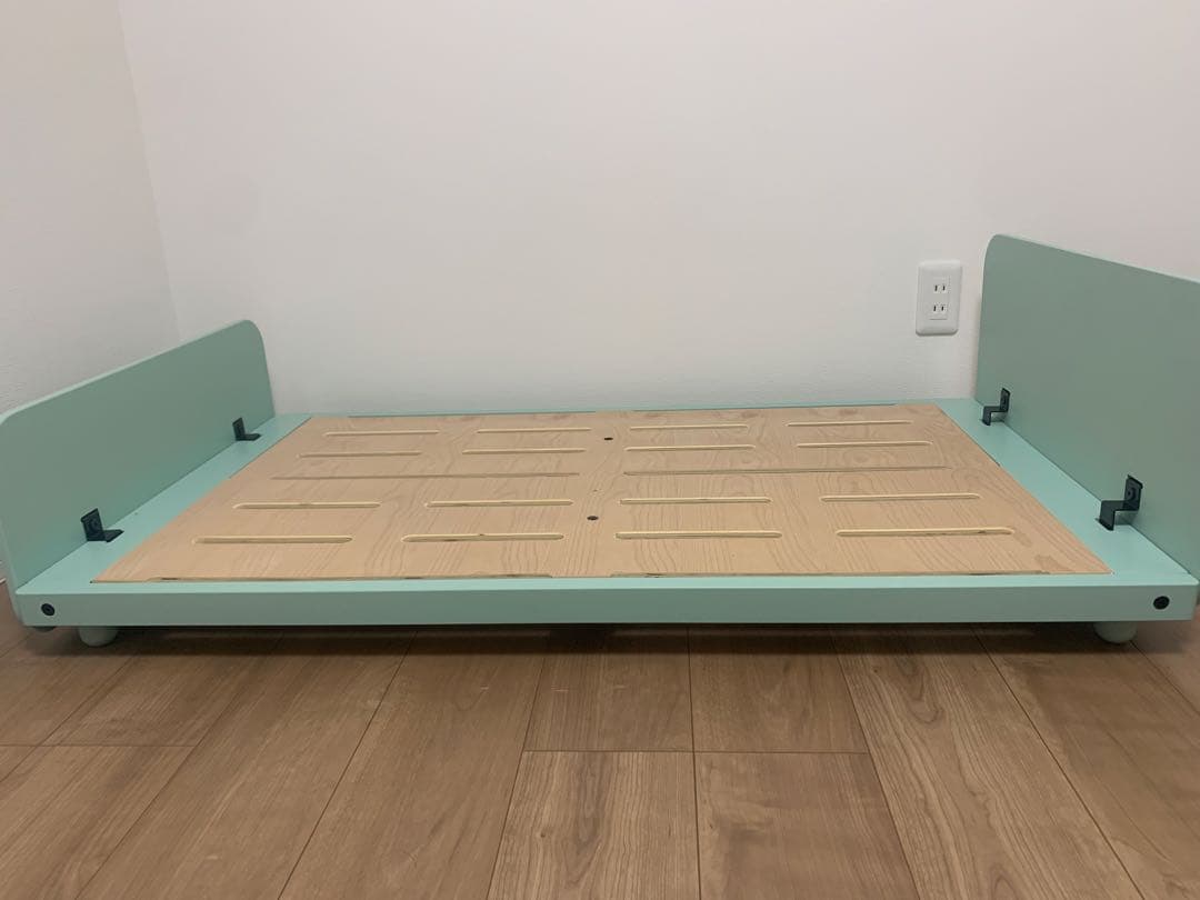 【再組み立て不要•美品】HOPPL ホップル 子ども用ベッド ミントグリーン