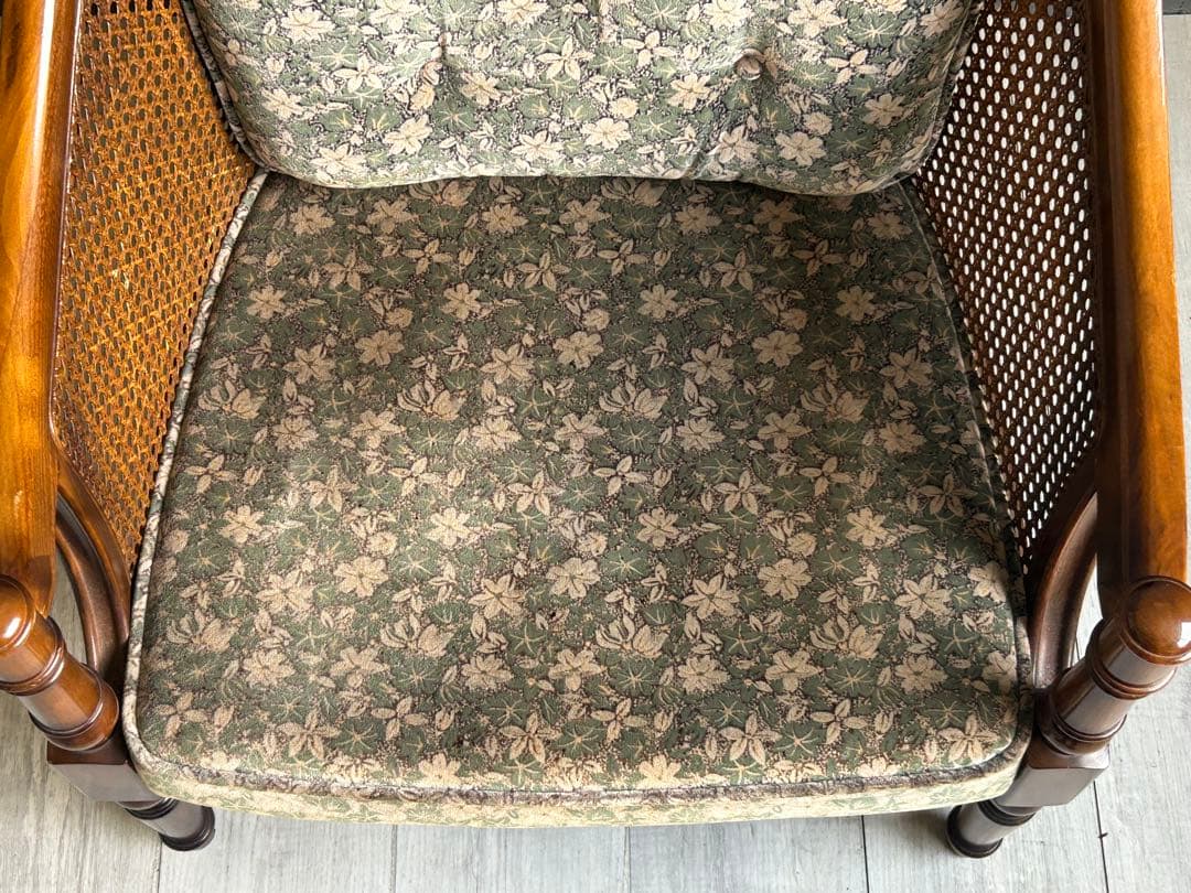 ②karimoku カリモク　1Pソファ　ソファ　コロニアル　洋風　ラタン　nn