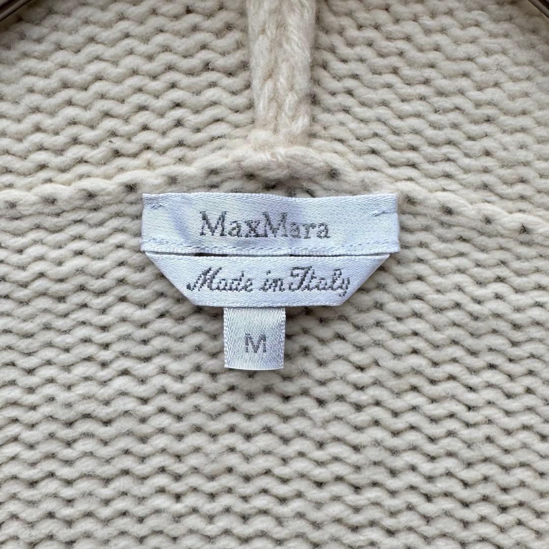 マックスマーラ カシミヤ混 フーディー カーディガン ベルト ウォッシャブル M