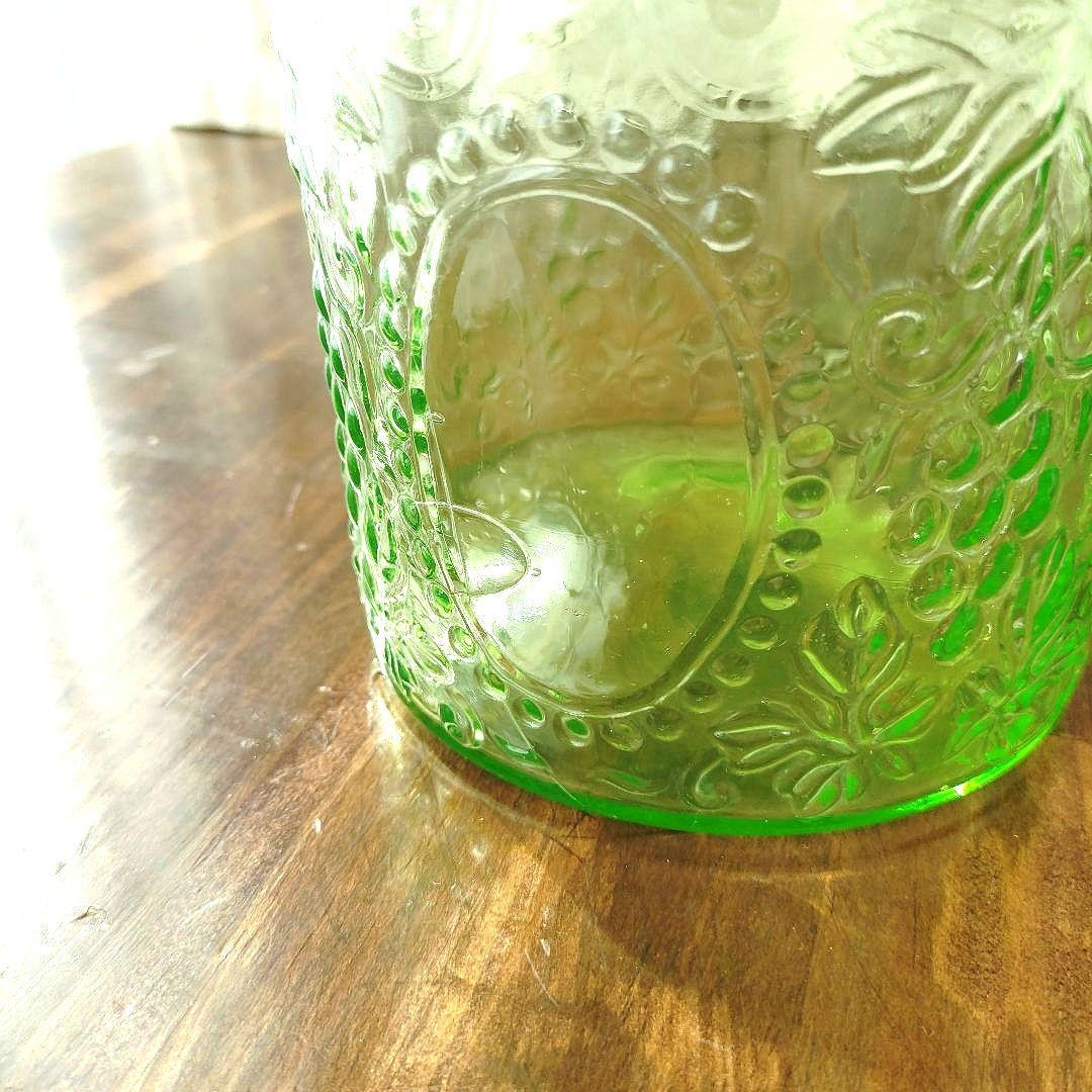 アンティーク 飴屋瓶 あめや瓶 ウランガラス和ガラス 菓子瓶 古道具 レトロ