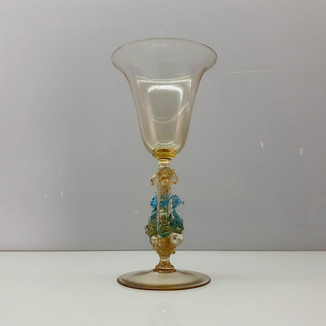 MURANO ムラノ 金彩 トリプル ドルフィン グラス