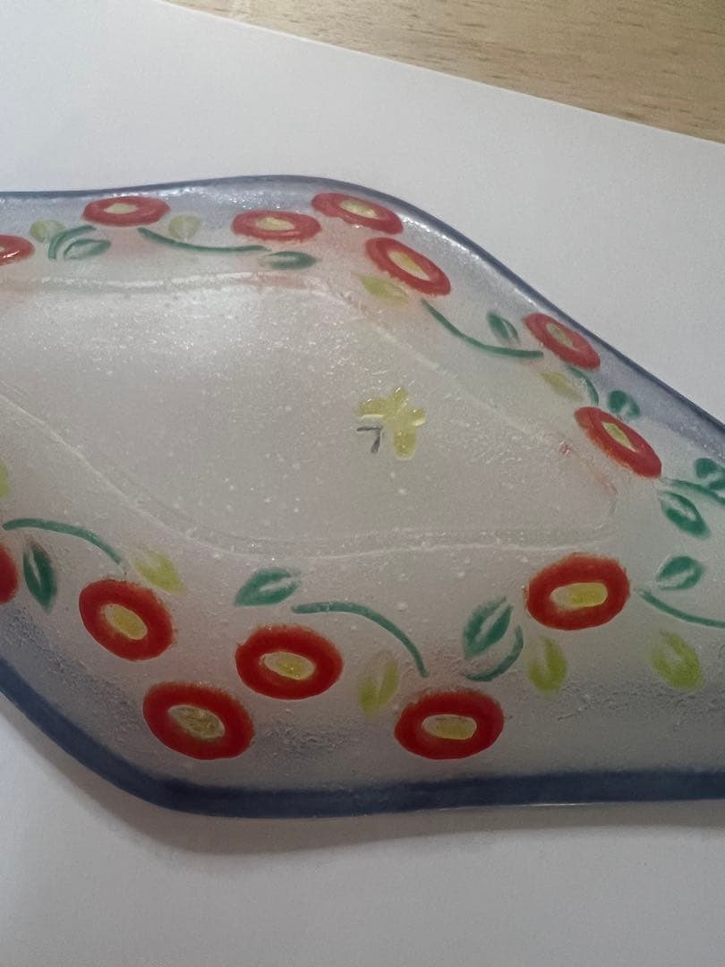 菱形皿　小　パート・ド・ヴェール ガラス 竹中悠記さん